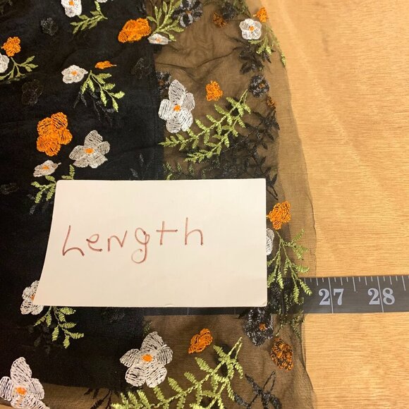 Luna Skirt Embroidered Sheer Whimsigoth Fairy Bohemian Floral Flowy Feminine - Picture 7 of 8